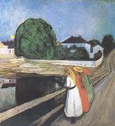 Girls on a Bridge (mk09) Edvard Munch